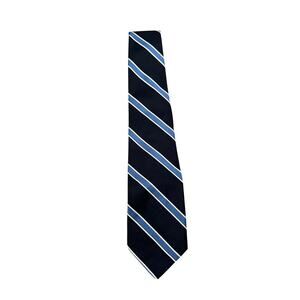 Polo Ralph Lauren Men's Navy & Light Blue 100% Silk Stripe Open Tie